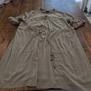 Lane Bryant khaki silk feel dress